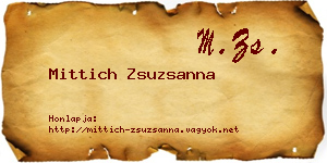 Mittich Zsuzsanna névjegykártya